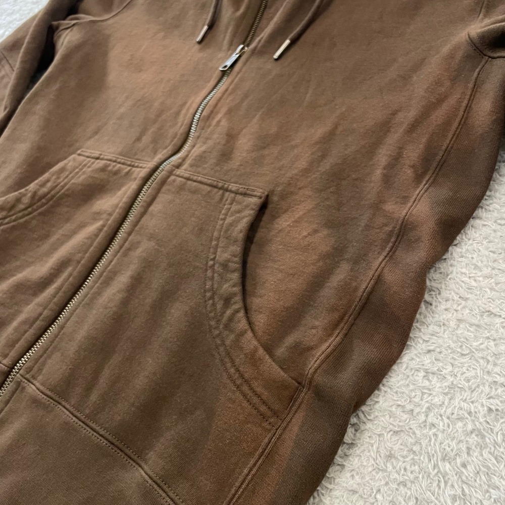 American Giant Heavyweight Hoodie Mens Medium Brown Cotton Full Zip Made in USA - Picture 5 of 10